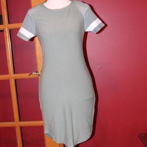 Ultra Flirt, Light moss green short sleeve dress....